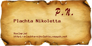 Plachta Nikoletta névjegykártya